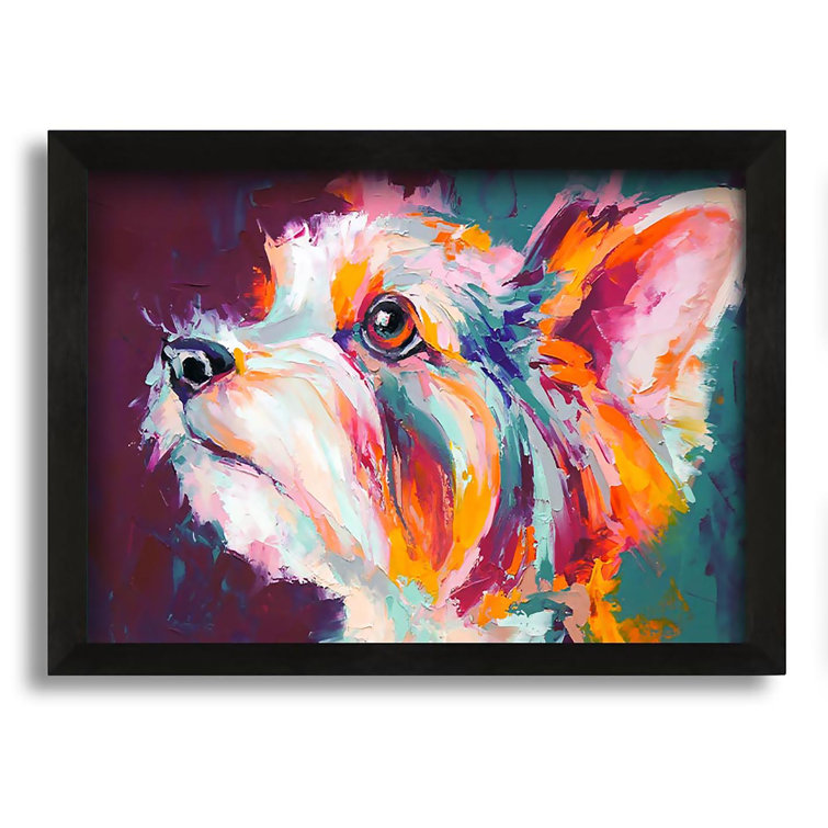 Ophelia & Co. Vibrant Yorkshire Terrier Picture Frame Painting on
